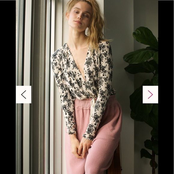 NWT Free People Printed Turnt Bodysuit - Picture 3 of 7